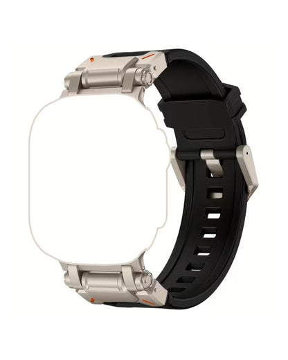 Solid Silicone Watch Band (Black) 42mm to 49mm