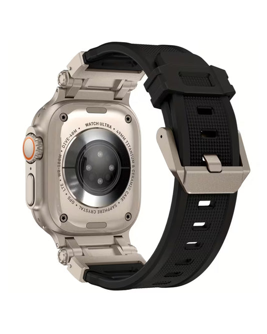 Solid Silicone Watch Band (Black) 42mm to 49mm