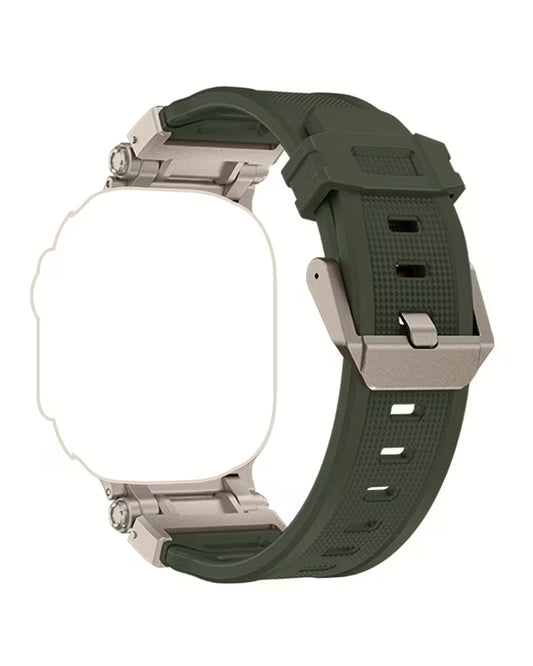 Solid Silicone Watch Band (Army Green) 42mm to 49mm