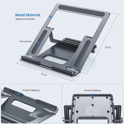 Slim Aluminum Alloy & Metal Foldable Laptop & Tablet Stand